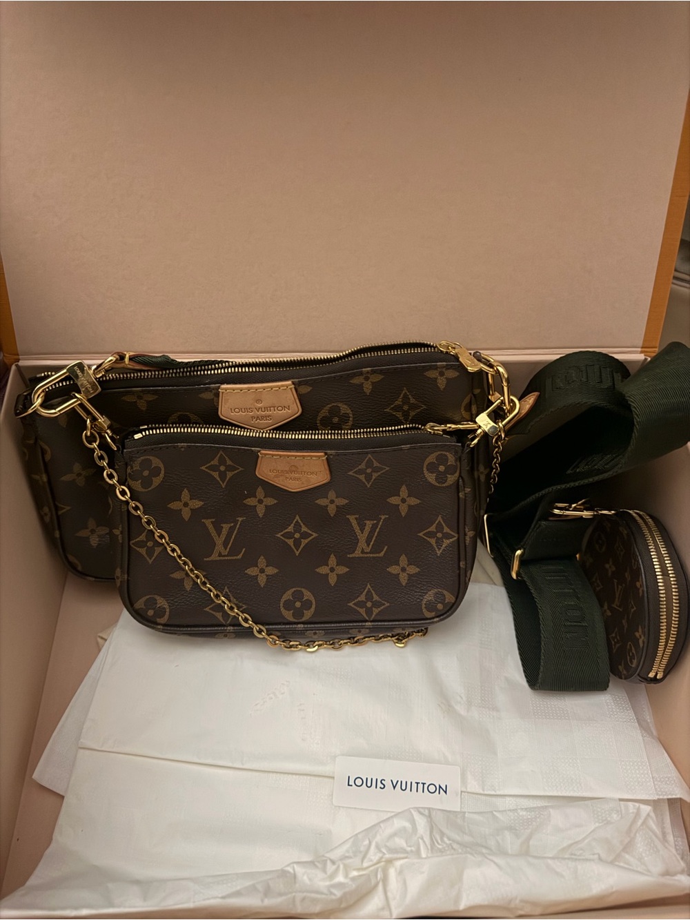 Louis Vuitton Monogram Canvas Multi Pochette Crossbody in Brown